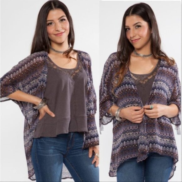 KIMONO W/FRINGE boho - Picture 1 of 4